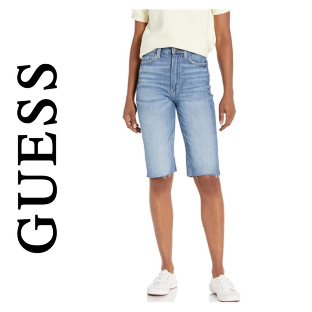 GUESS 80's High Waisted Bermuda Jean Shorts 26